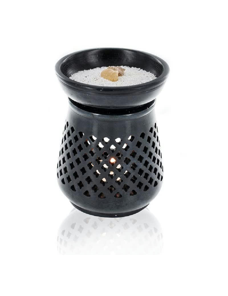 MOUCHARABIEH - Diffuseur porte-encens en pierre noire
