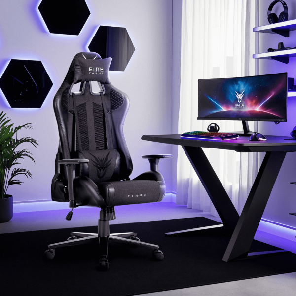 Fotel Gamingowy Obrotowy Ergonomiczny Krzesło Dragon FLASH Czarny