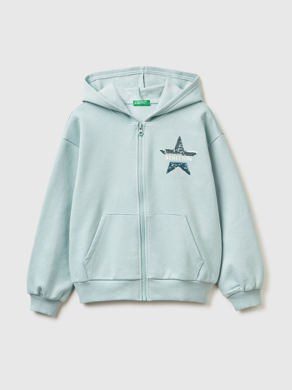 Sweatshirt with zip and sequins