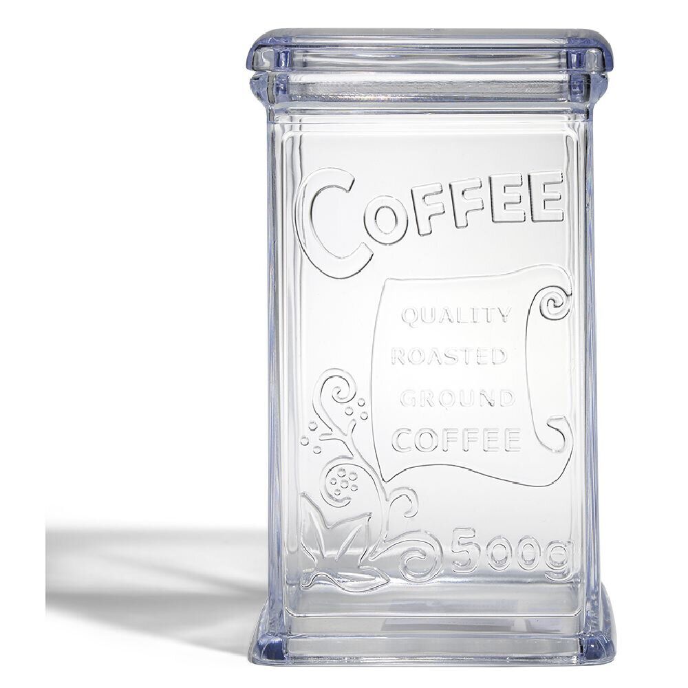BoÎte à café 500g en plastique transparent 11,5x9xH19cm