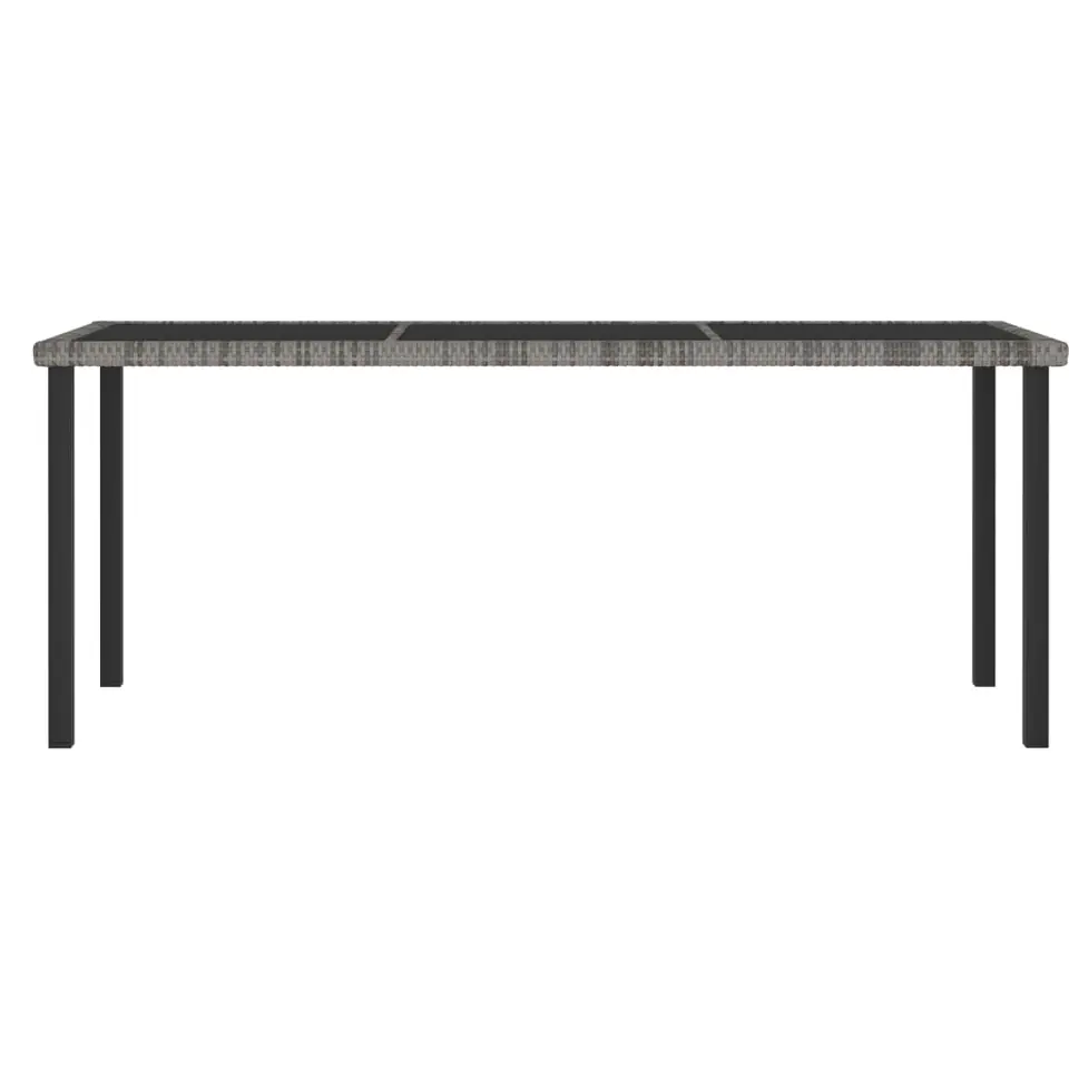 vidaXL - Tuintafel - Grijs - Poly rattan - 180 x 70 x 73 cm