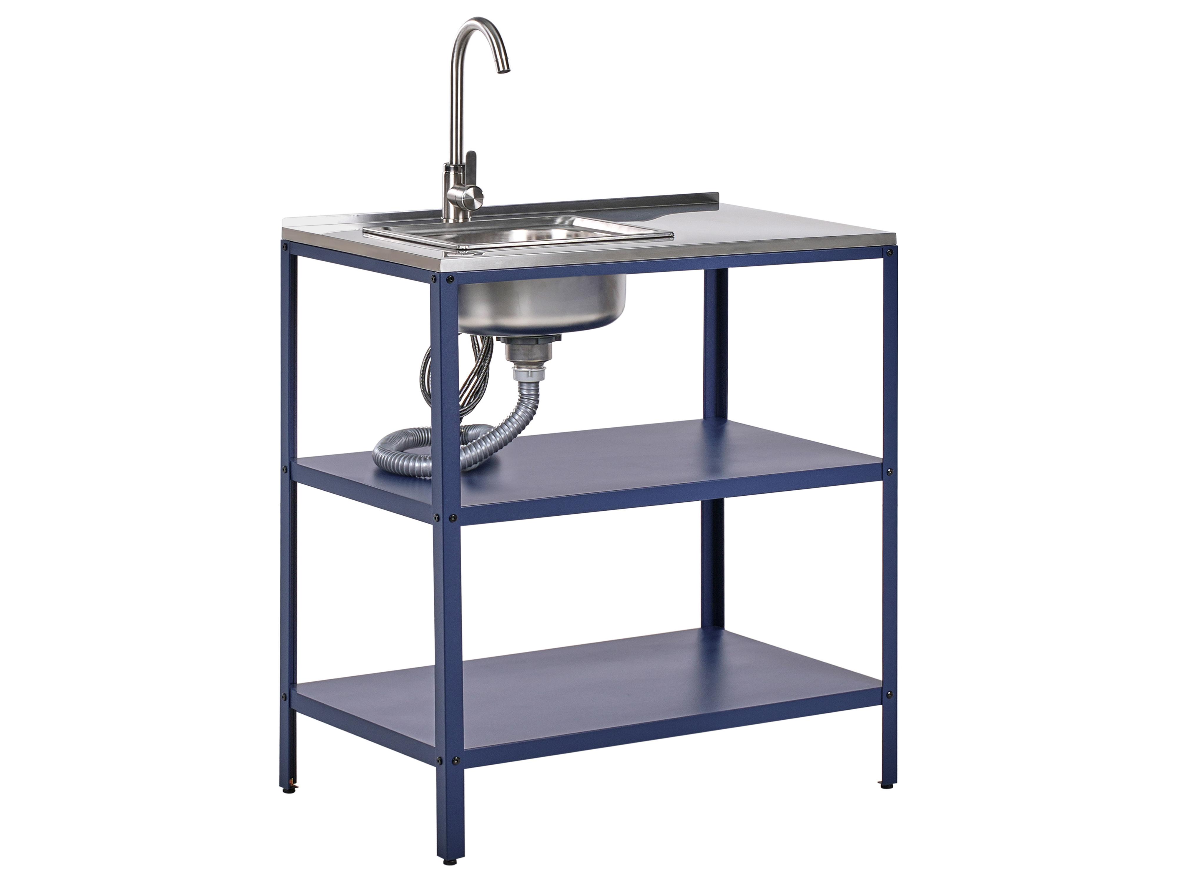 Outdoor Kitchen Island with Sink VILAMA Blue