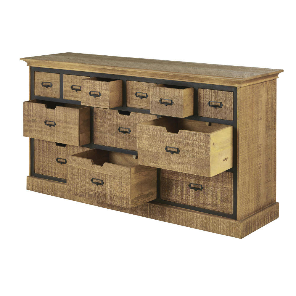 Germain - Comptoir 12 tiroirs industriel bicolore