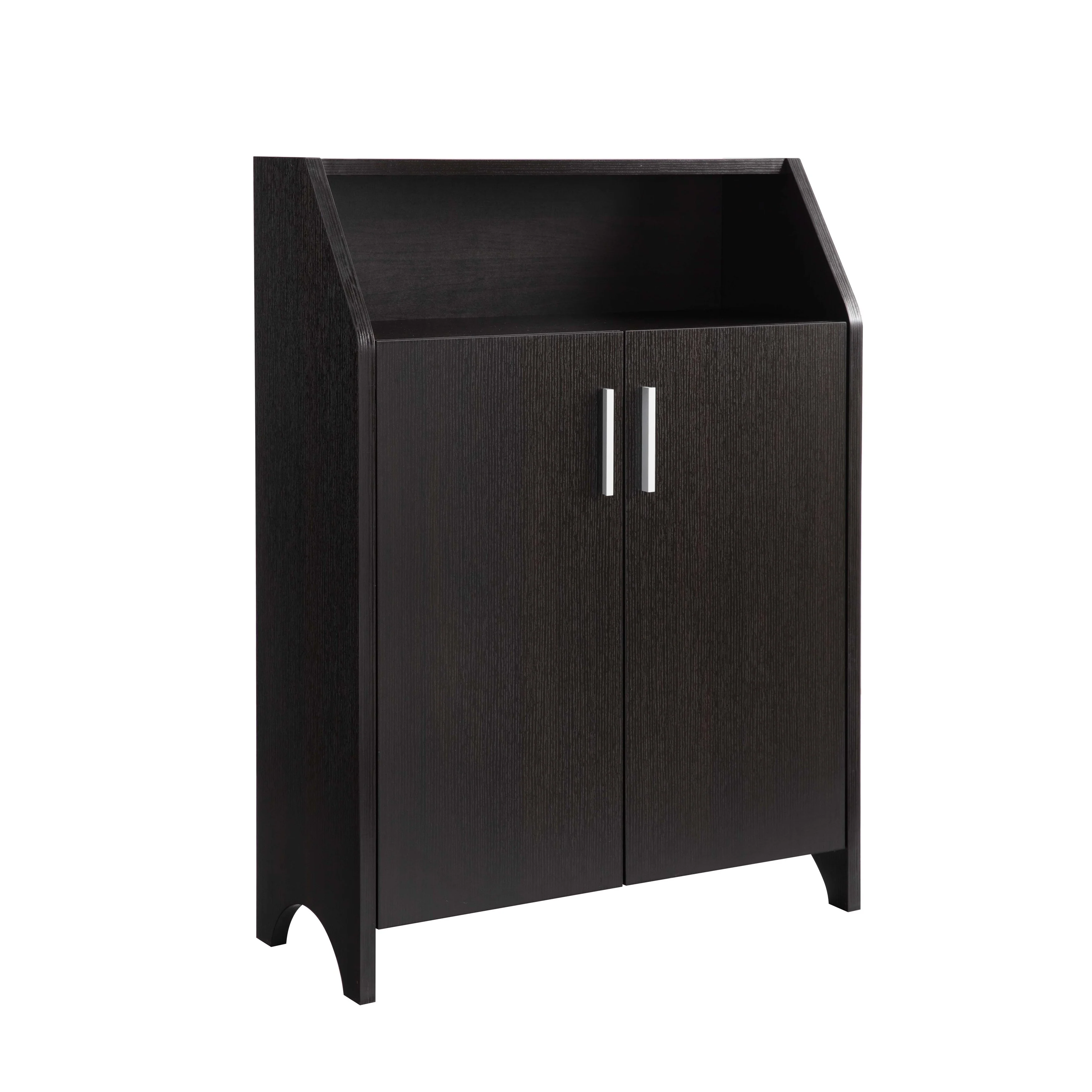 Modern Shoe Cabinet with 4 Shelves & Open Display Shelf Elegant Storage for Shoes & Décor