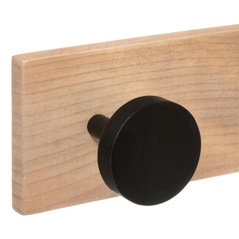 - Patère bois 6 têtes noir