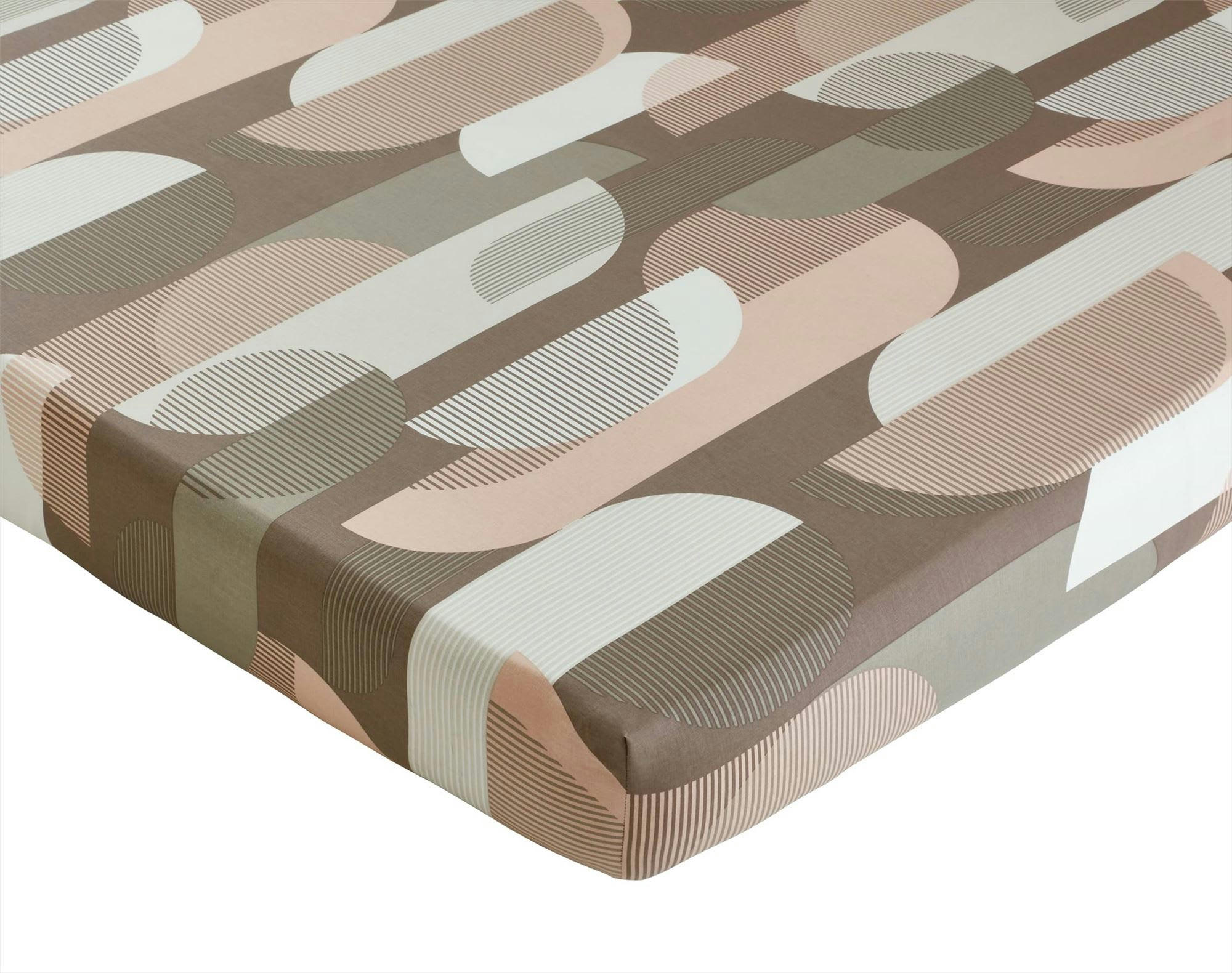 CURVES - Drap-housse 140x190x28 rose en coton