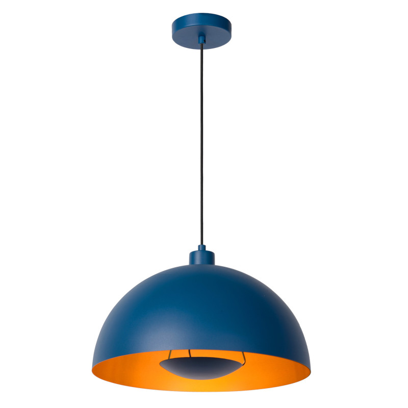Suspension Siemon bleu pétrole Ø 40 cm E27 40 W LUCIDE