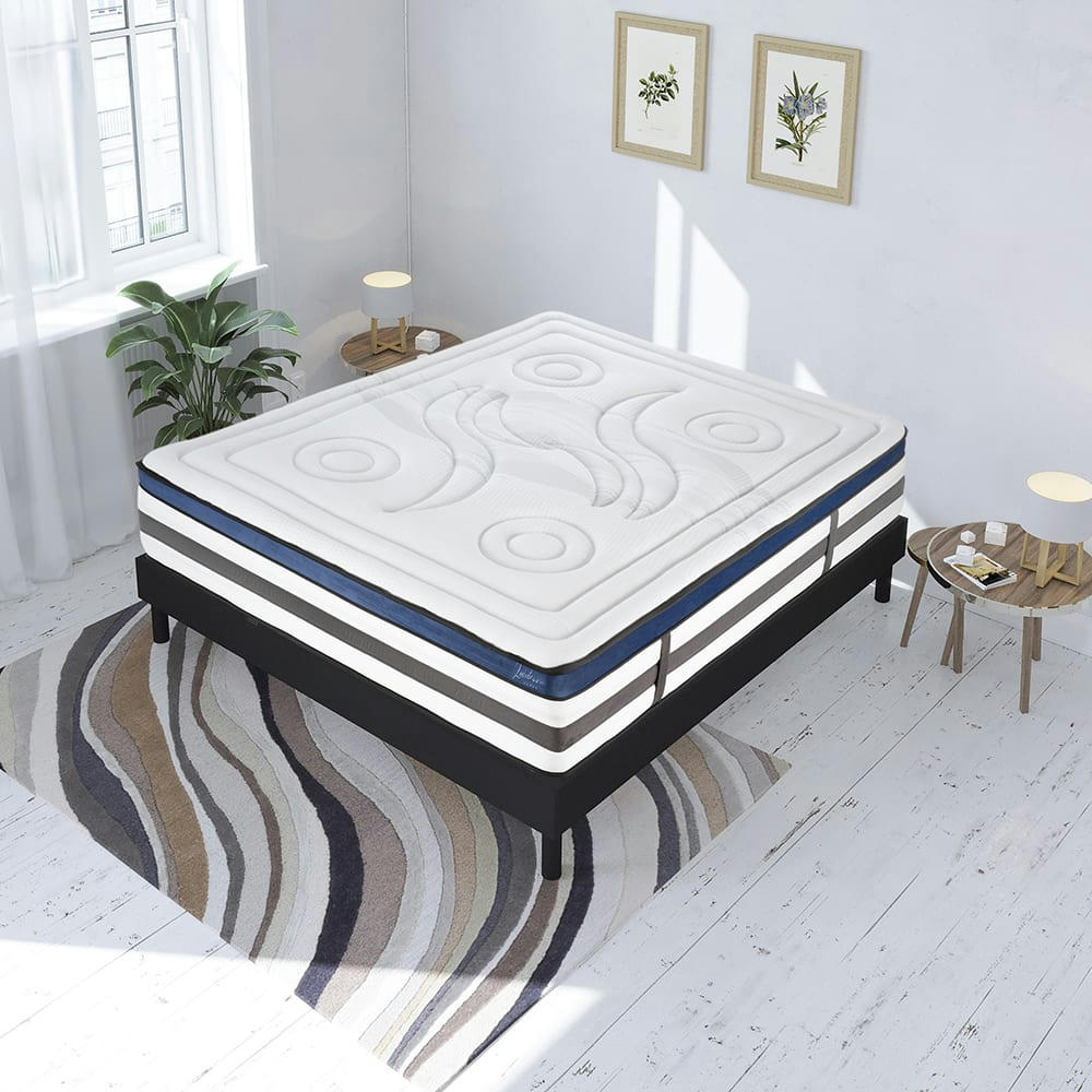 QUINTESSENCE - Ensemble Matelas à Mémoire de forme h30cm et sommier bois 140x190
