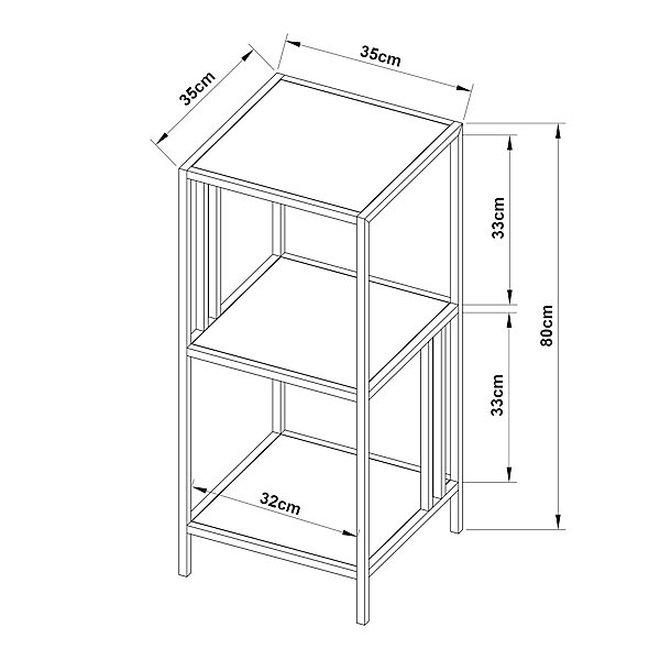 etagère autoportante acier 80 x 35 blanc Helloshop26