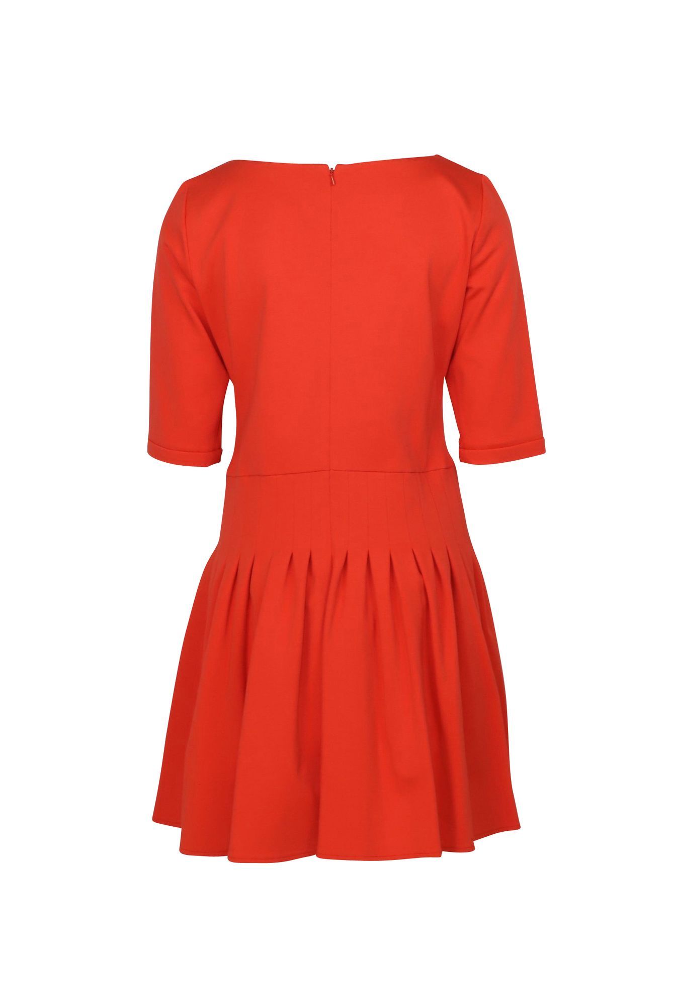 Issa Preloved Pleated Dress in Orange Viscose