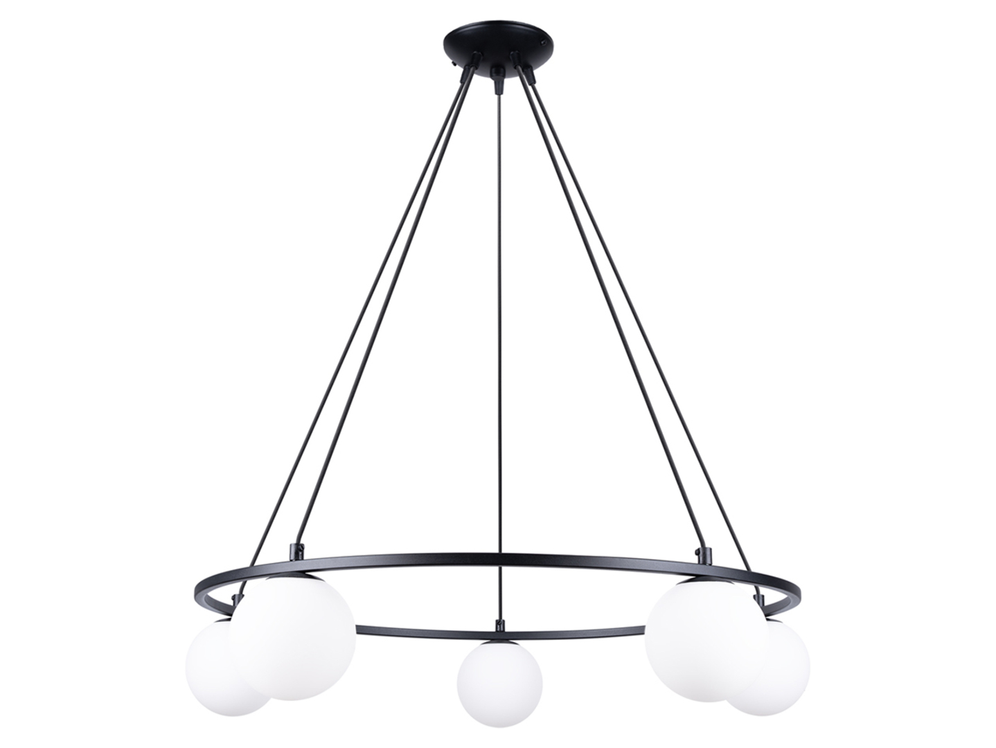 Lampa wisząca Yoli 5-punktowa stalowa czarna