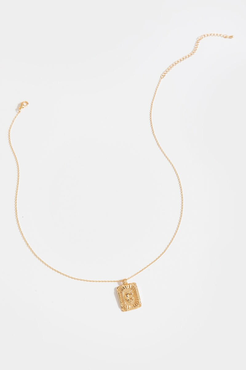 Initial ID Tag Pendant Necklace
