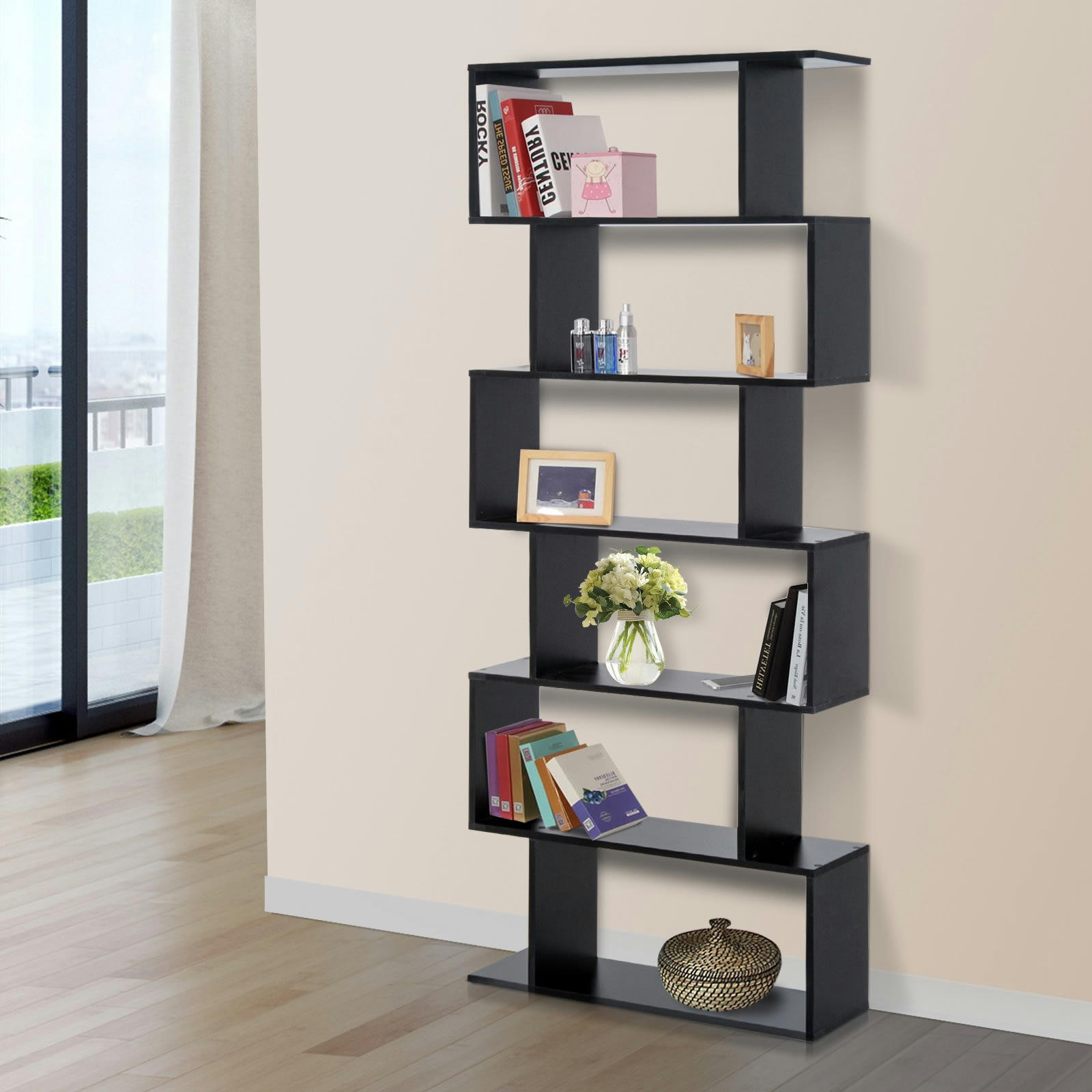 - Bibliothèque étagère zig zag 80L x 23l x 192H cm