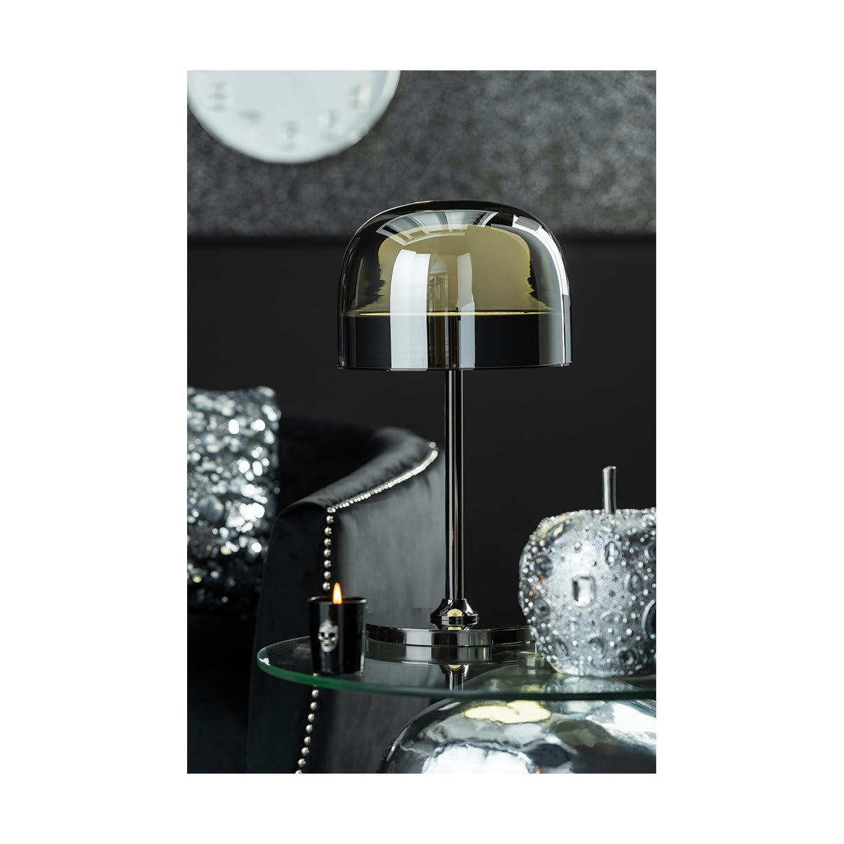 TUIMO - Lampe de table design en verre et métal