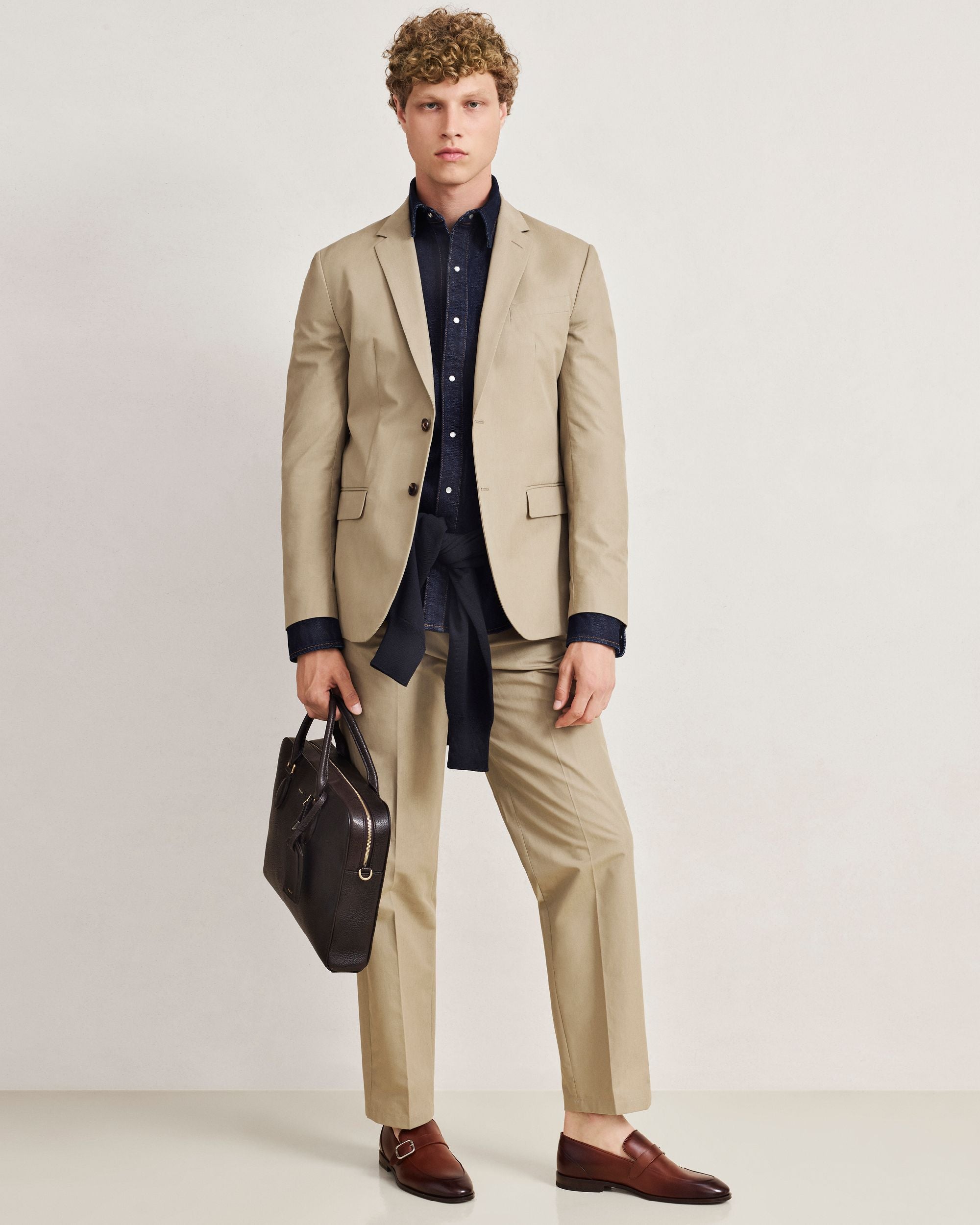 Chinohose aus Baumwolle in Hellbeige