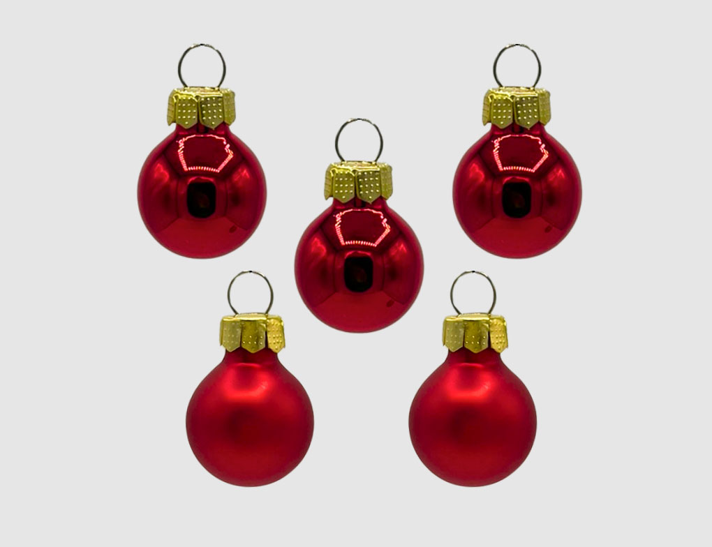 Weihnachtskugeln Rot Glas Ø2cm matt & glänzend