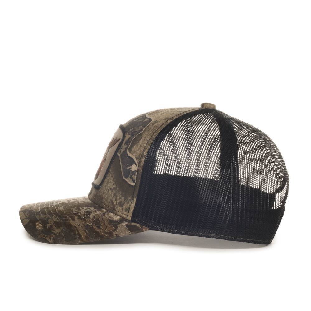 Realtree Escape Camo Moose Patch Black Mesh Back Unisex Baseball Cap with Snap Closure, One Size