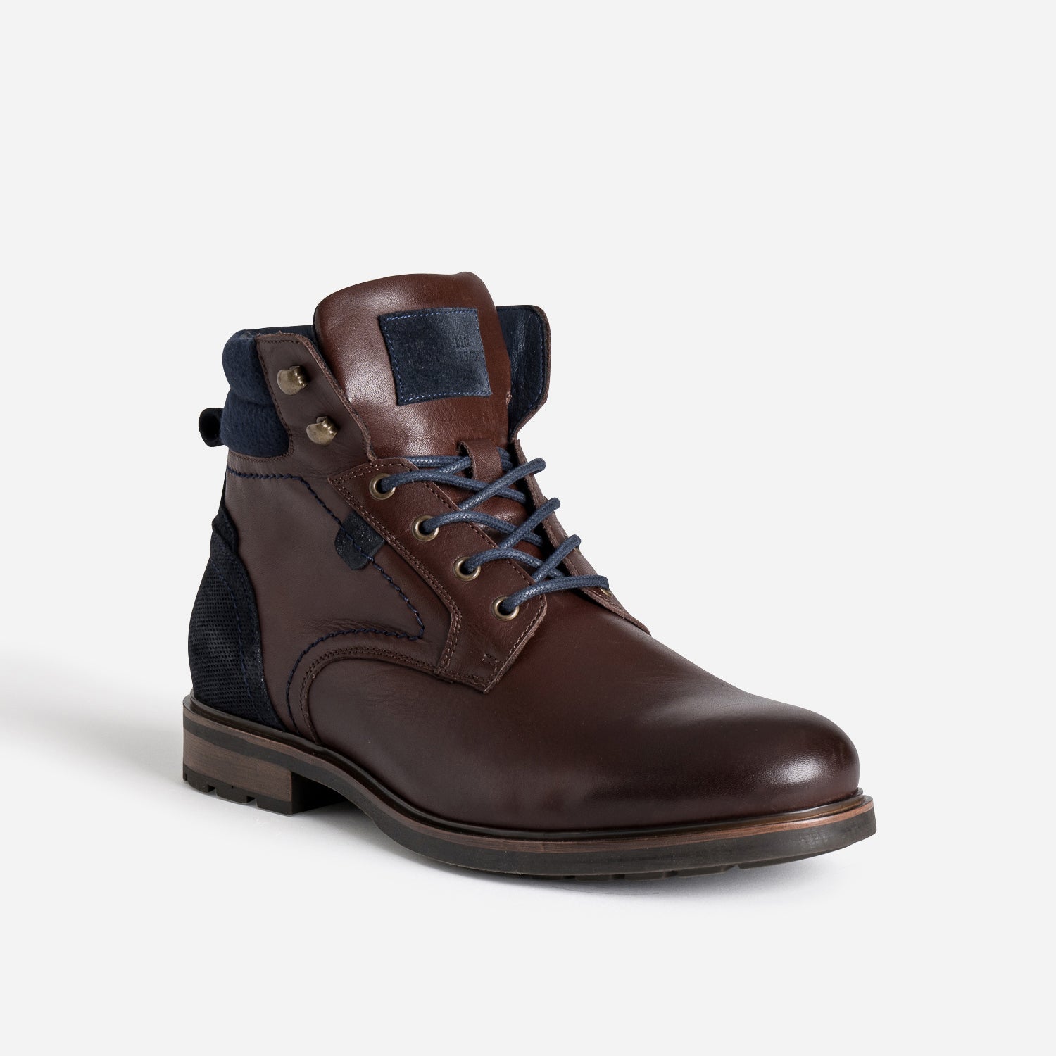 Boots à lacet marron foncé cuir