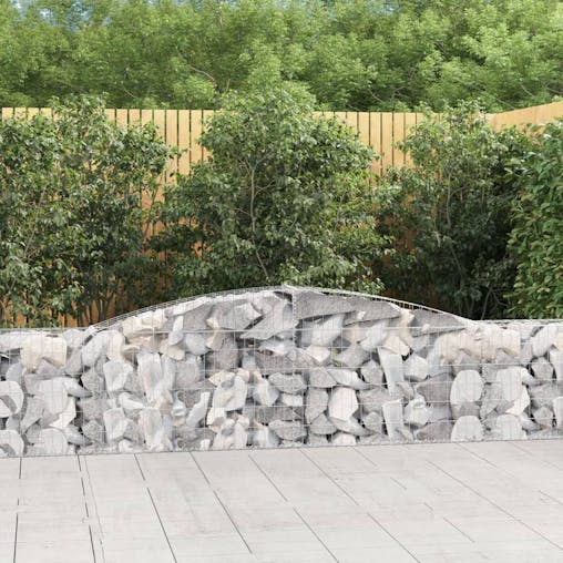 NNEVL Arched Gabion Baskets 4 pcs 400x30x60/80 cm Galvanised Iron
