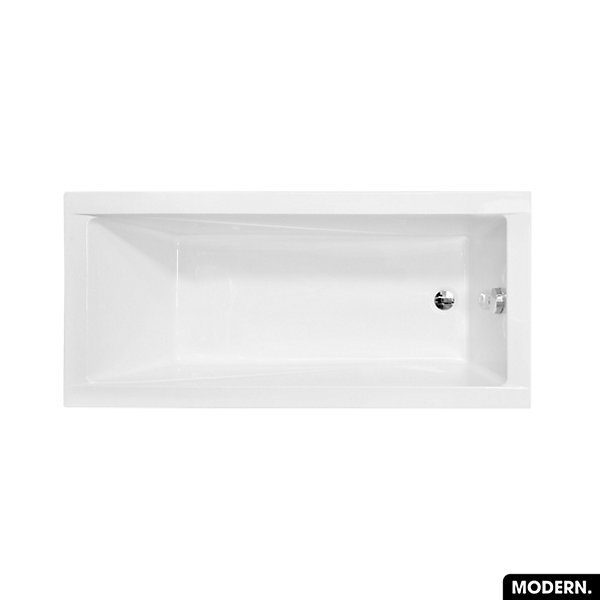 Baignoire rectangulaire - avec Tablier Blanc et Repose Tête OFFERT - MODERN - 170 x 70 cm