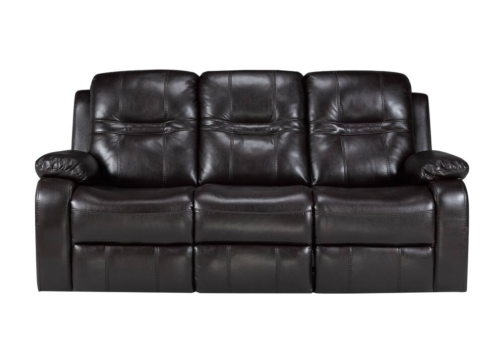 Brassex Napolean Recliner Sofa with Tufted Accents, Brown