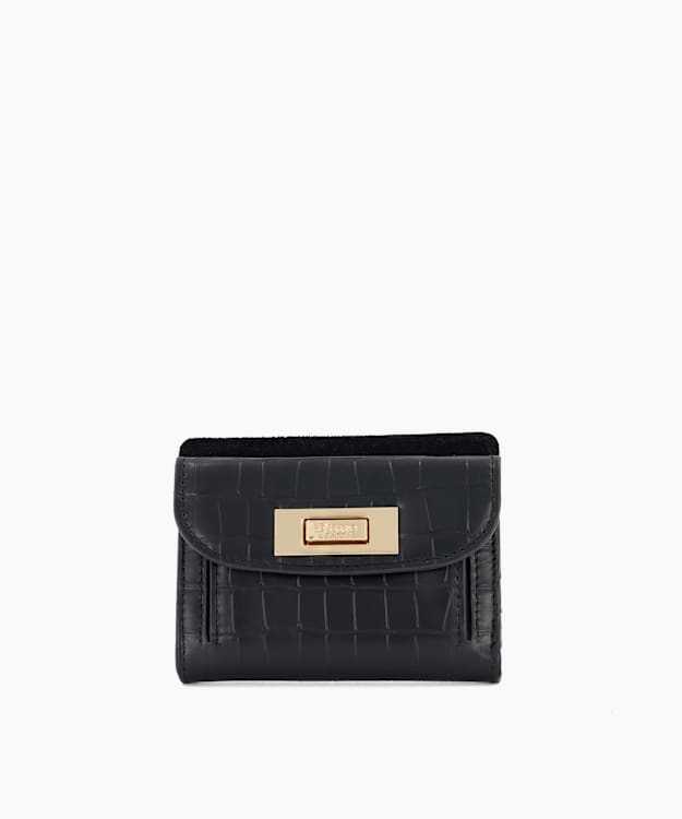 Keepers Black - Croc-Embossed Leather Wallet