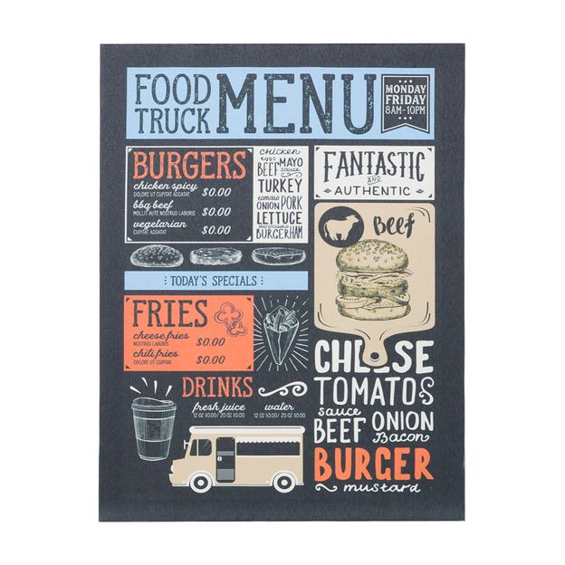 TELA 30 CM X 40 CM FOOD TRUCK MENU