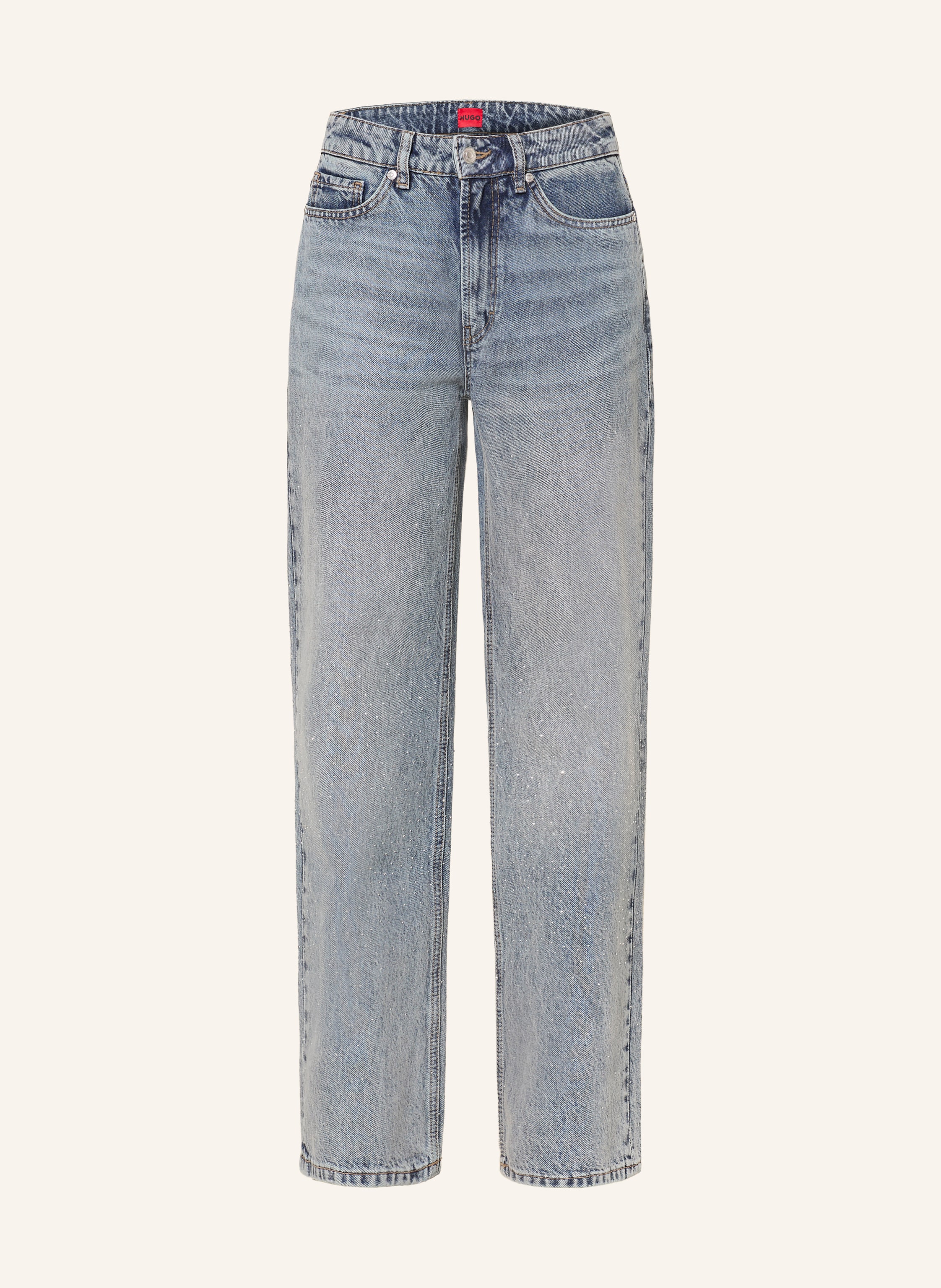HUGO Straight Jeans GILISSI mit Schmucksteinen