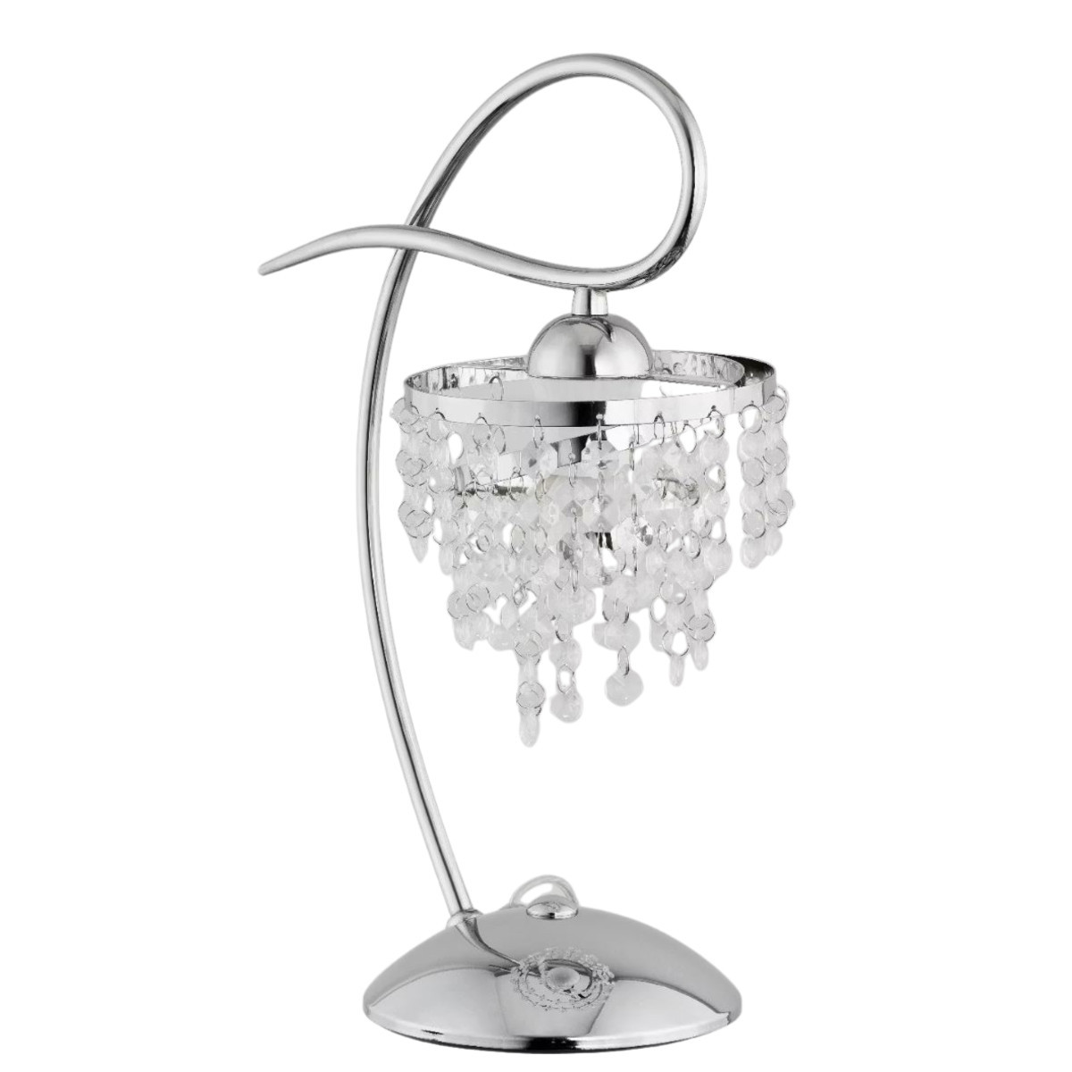 Lampa stołowachromowana przezroczysty DIANA 1xE14x40W wys:37cm Alfa