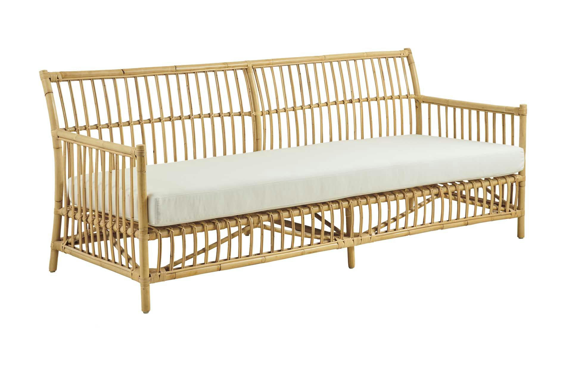 CAROLINE - Canapé 3 places en rotin naturel brut