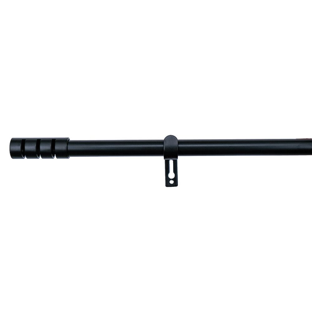 GARDINSTANG KIRSCH MIST SET 90-160CM Ø19MM SVART