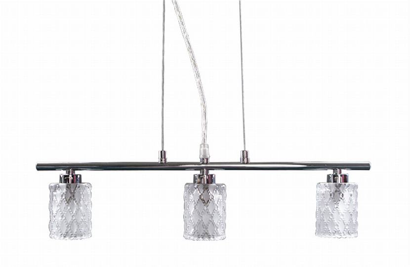 Lampa wisząca srebrno-chromowana-przezroczysta BERTA 3xG9x40W Candellux