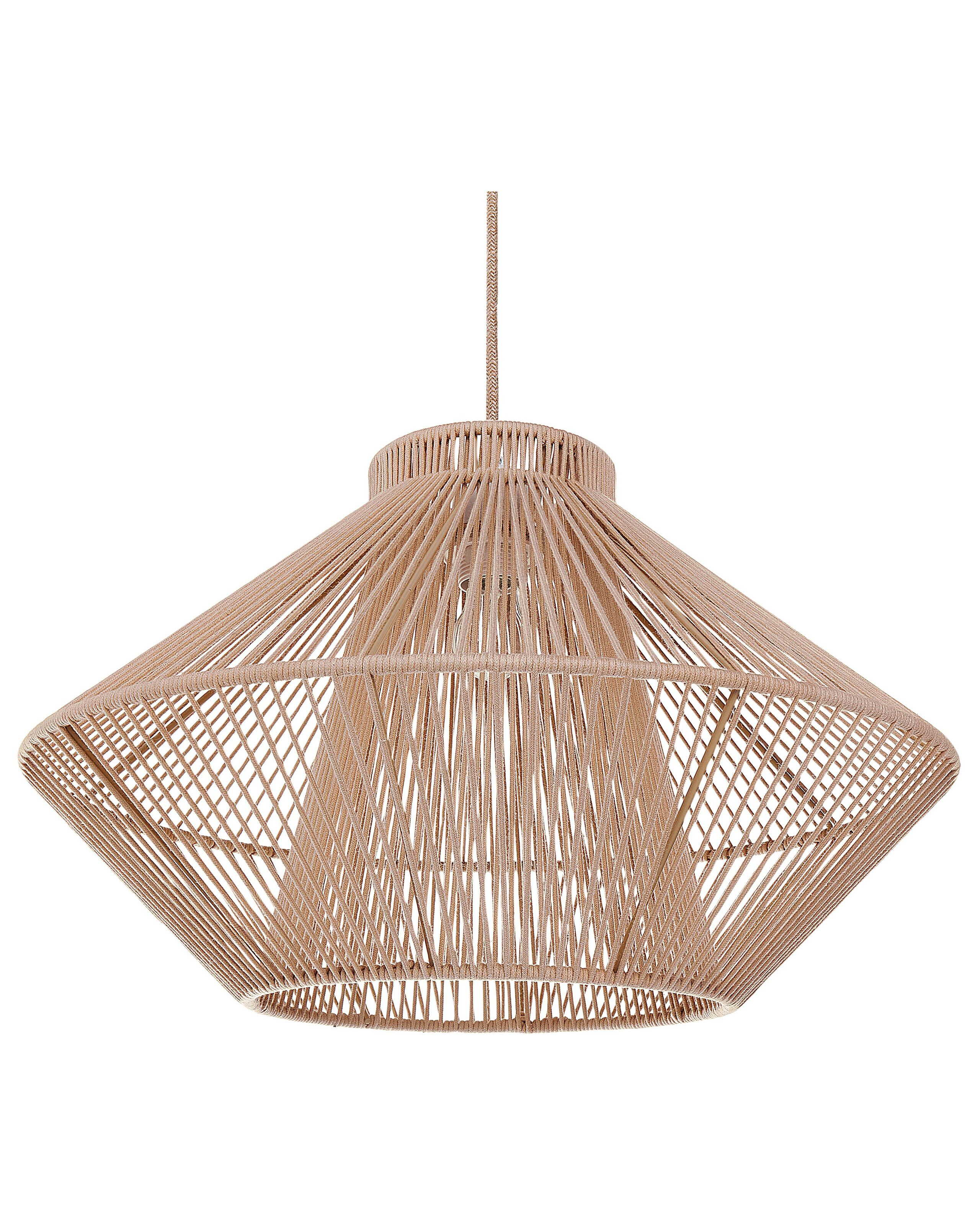 Lampa wisząca bawełniany klosz naturalny wygląd