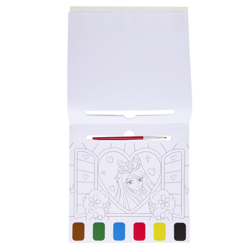 Cahier de peinture à l'eau - 6 couleurs et 1 pinceau