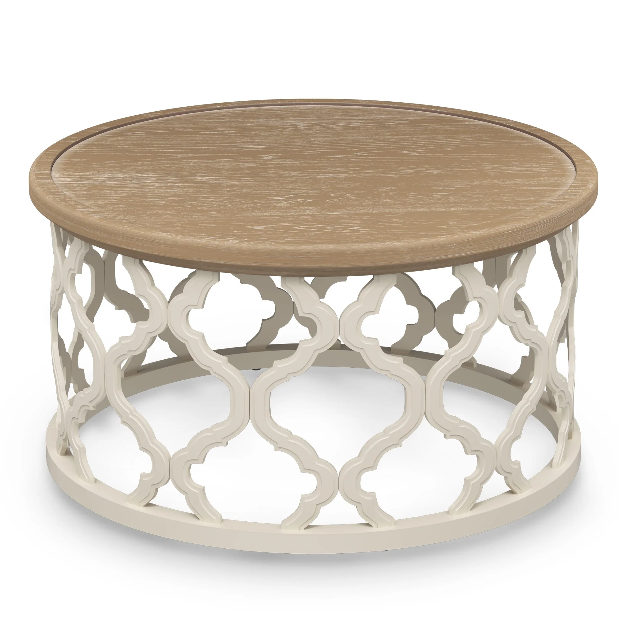 CO-Z 30 Rustic Farmhouse Round Coffee Table
