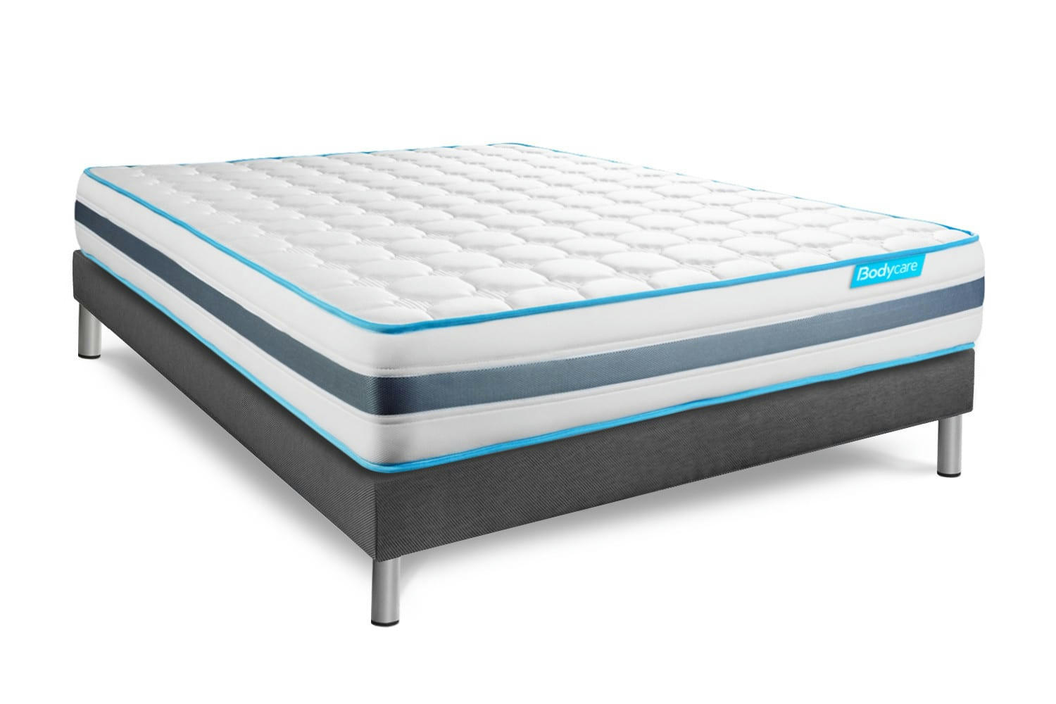 BODYFLEX - Pack matelas sommier kit 180x200 oreiller couette