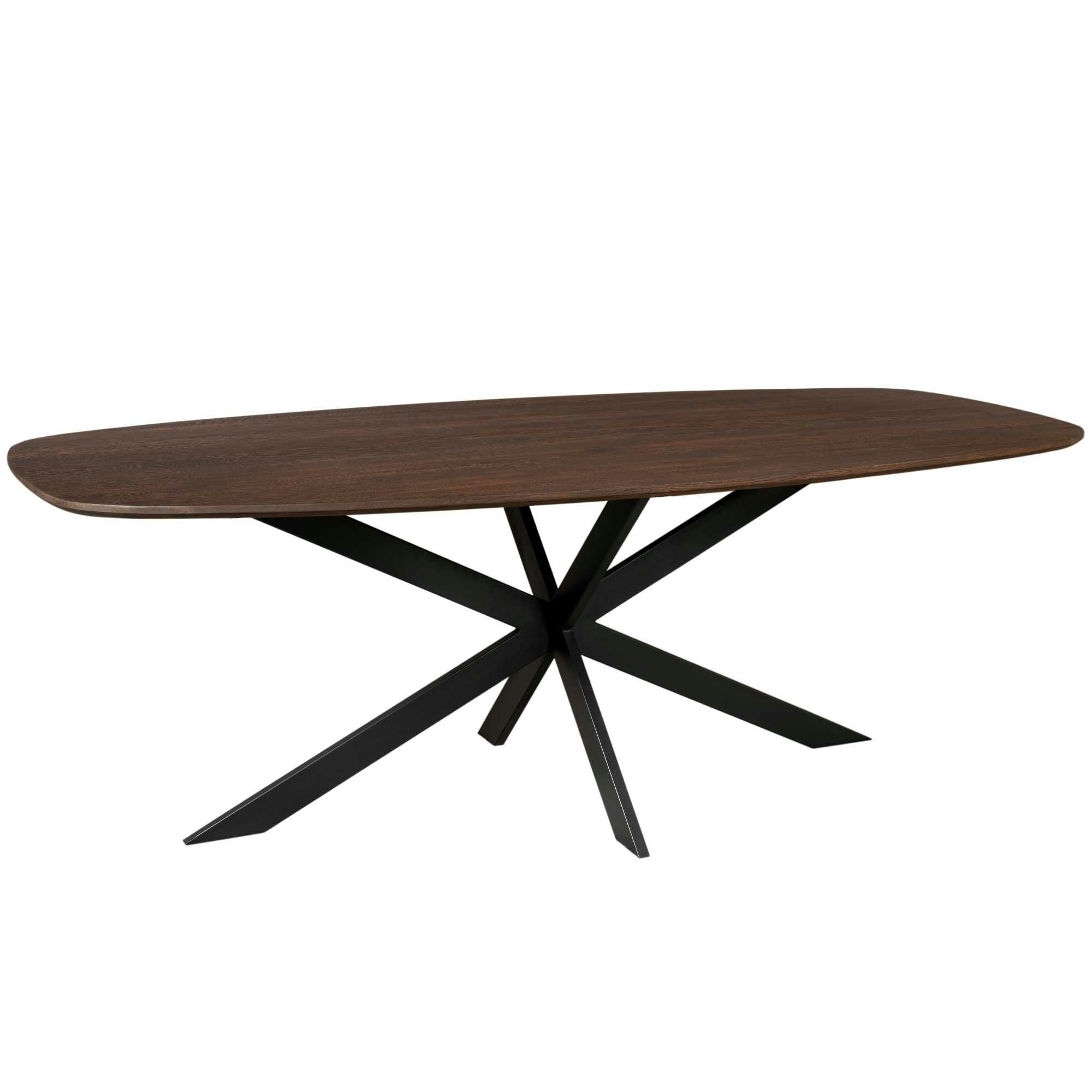 Table bords arrondis bois foncé 180 cm LEXTON