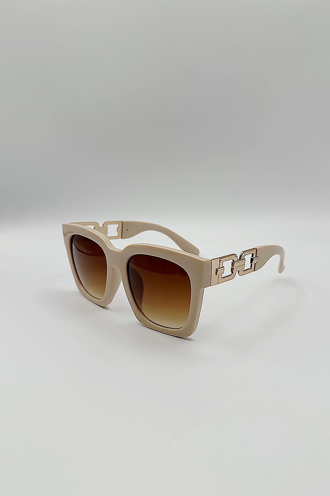SVNX Oversized Sunglasses with Gold Chain Detail