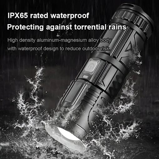 NNEOBA LED White Laser Telescopic Zoom Flashlight