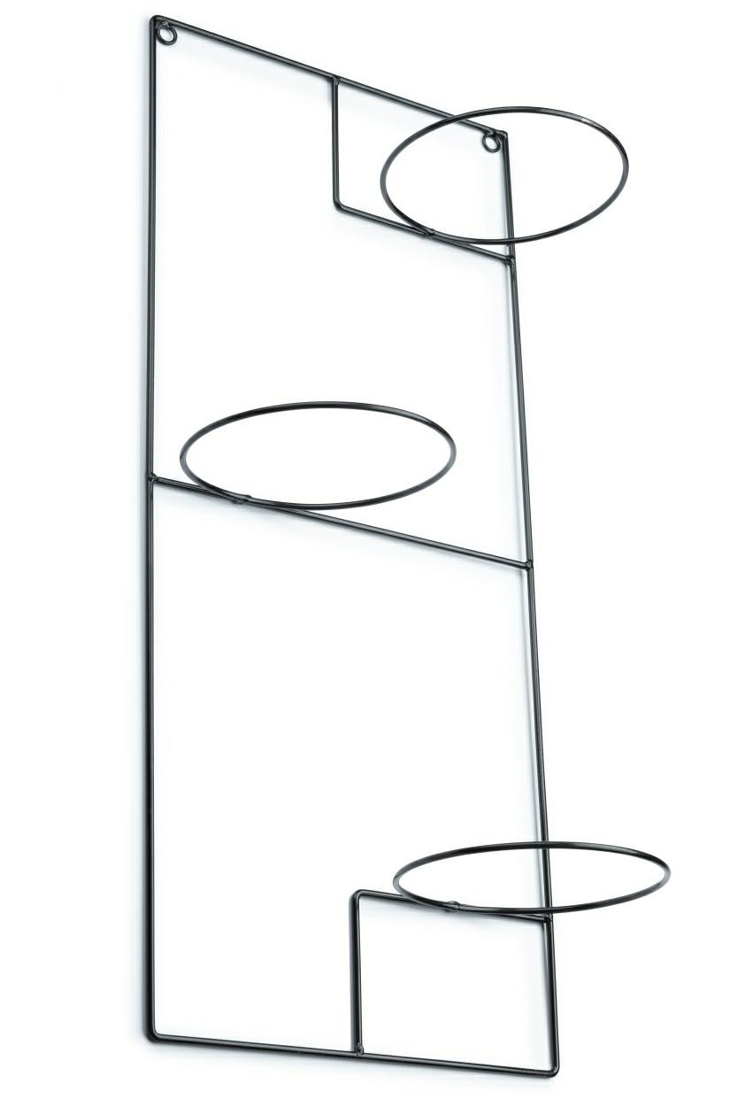 Wiszący kwietnik potrójny metalowy czarny loft 31x71 cm