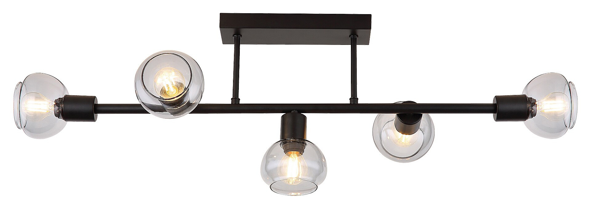 Lampa sufitowa czarna-szkło dymne Sullivan 5xE14x40W Rabalux