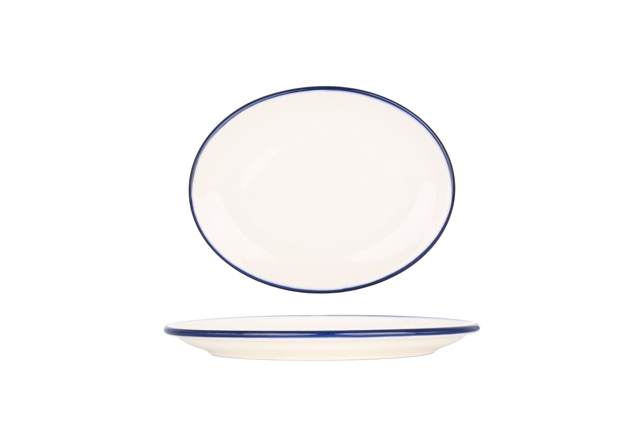 Bonna Serveerschaal - Linea Blue - Porselein - 25 cm - set van 2