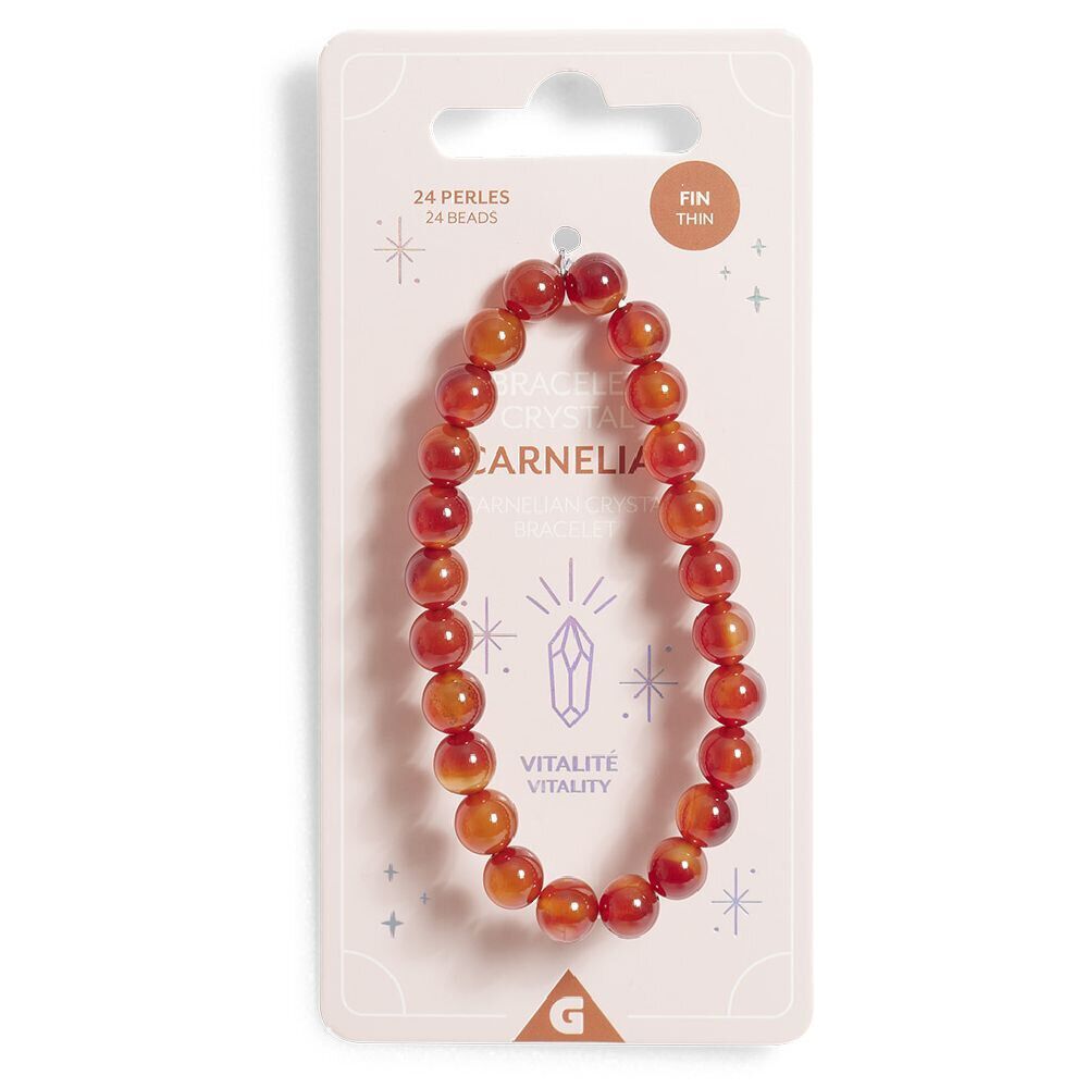 Bracelet crystal large 26 perles cornaline auburn - Vitalité