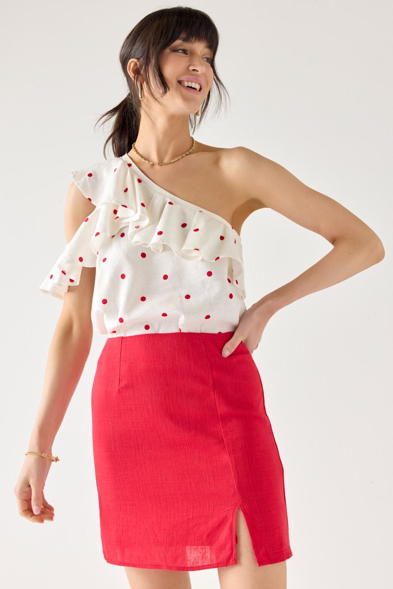 Jayne Front Slit Mini Skirt