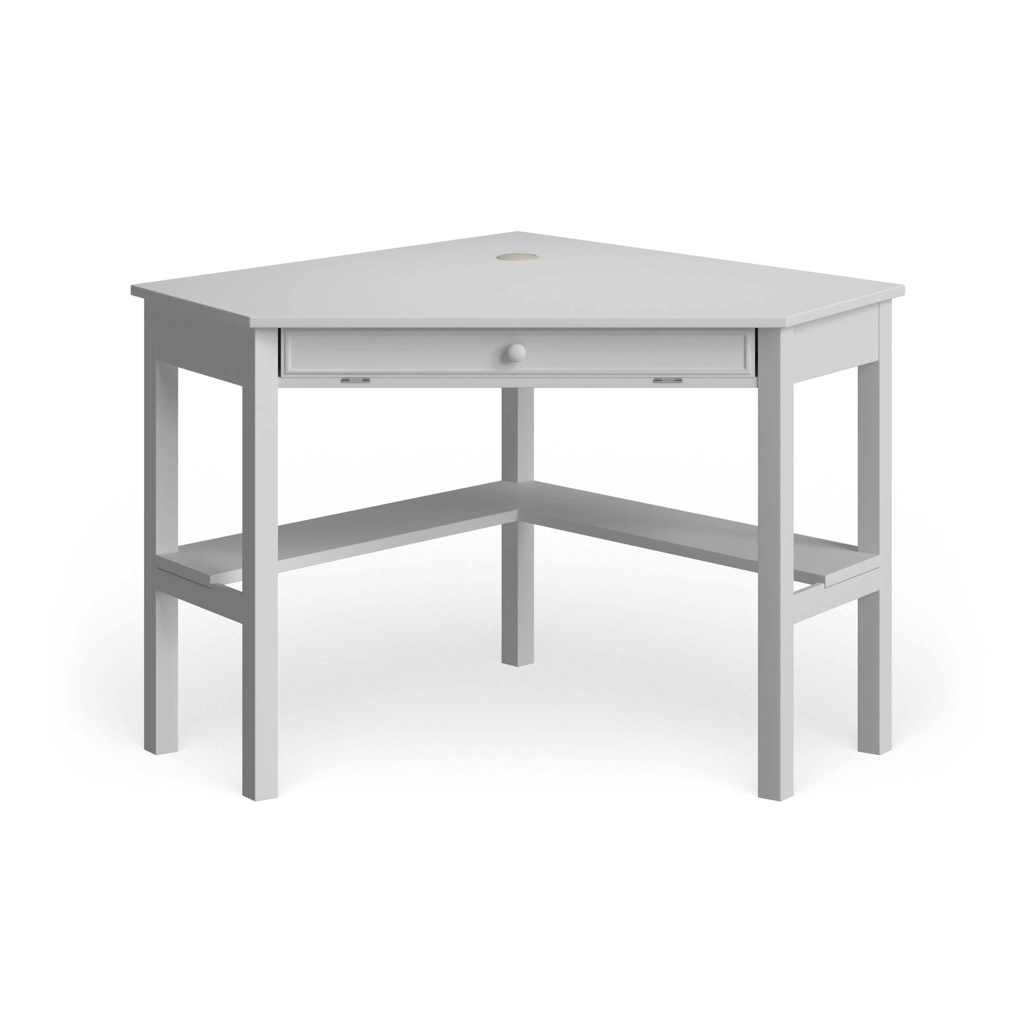 SEI Furniture Crescent White Birch Corner Desk