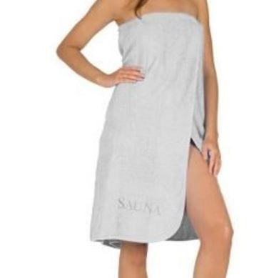 Ręcznik do sauny 80x150 Sauna kremowy haftowany napis 100% bawełna
