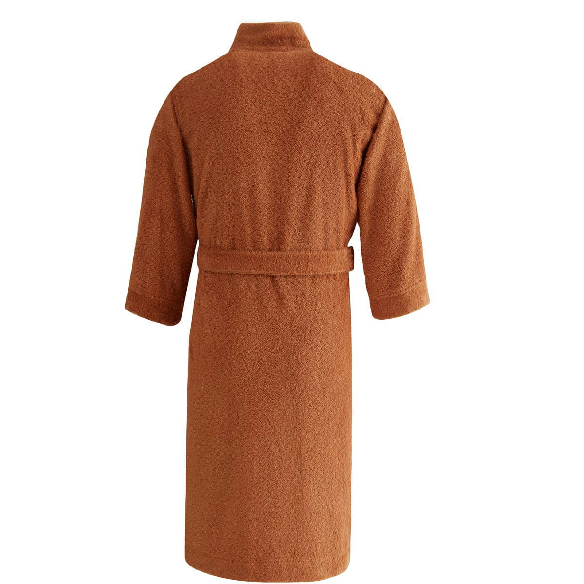 KIYO - Peignoir léger mi-long en coton peigné Brique S