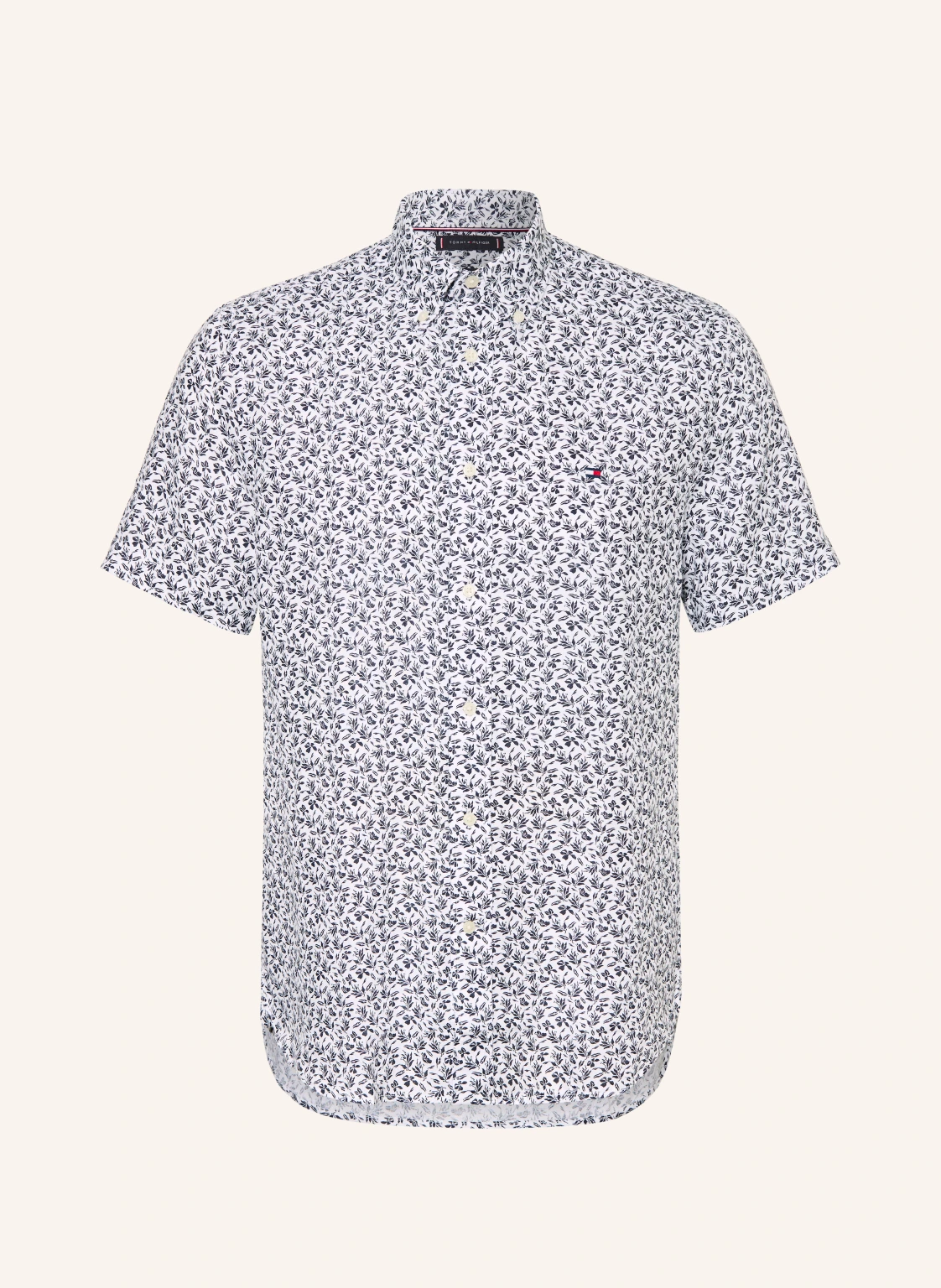 TOMMY HILFIGER Kurzarm-Hemd Regular Fit aus Leinen