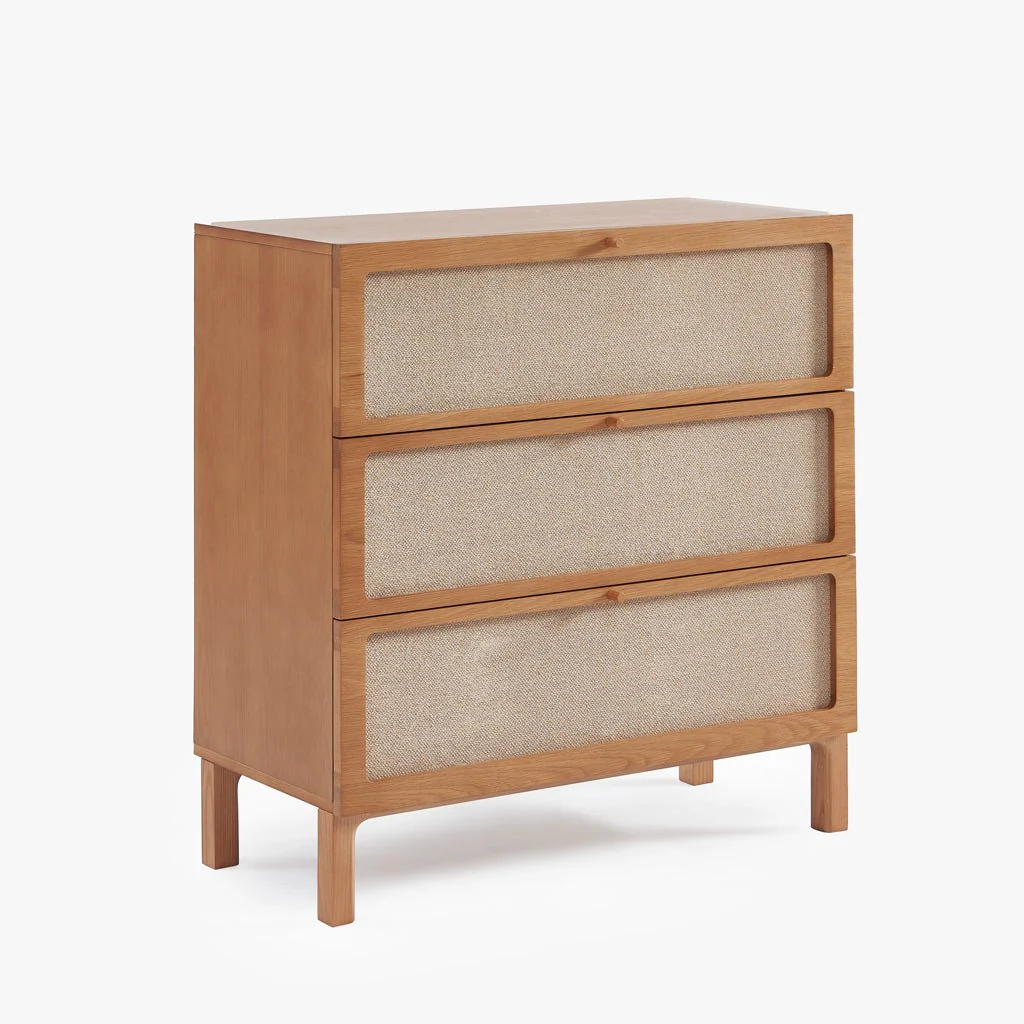 Cómoda de Três Gavetas com Linho BIZERTA