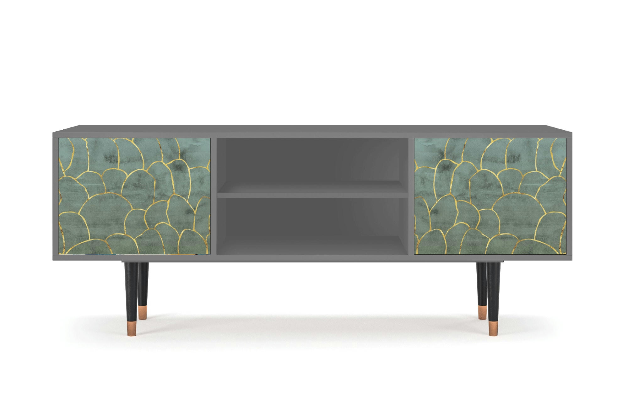 MAGNIFICENT WATER LILY - Meuble TV  bleu-vert 2 portes L 170 cm